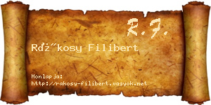 Rákosy Filibert névjegykártya